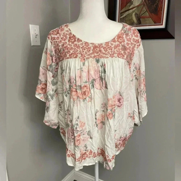 Savanna Jane Boho Floral Pink Feminine Cottage Core Flowy Womens Size S/M Loose - Picture 1 of 4